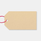 Rode en blauwe kleur Stippen op bruin Cadeaulabel (Achterkant Horizontaal)