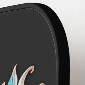 Rode en blauwe Koi Prosperity Yin Yang Pickleball Paddle (Links Detail)