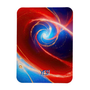 Rode en blauwe kosmische spiraal magneet