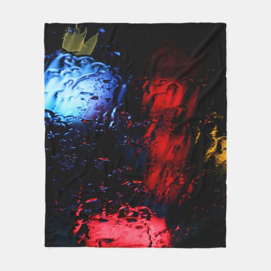 Rode en blauwe LED-lamp Fleece Deken (Voorkant)