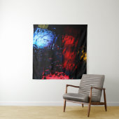 Rode en blauwe LED-lamp Wandkleed (In situ)