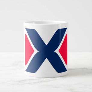 Rode en blauwe Letter X Monogram Extra Grote Beker
