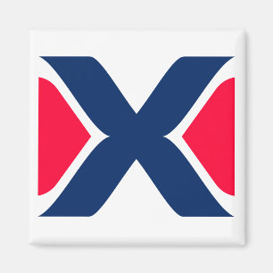 Rode en blauwe Letter X Monogram Magneet