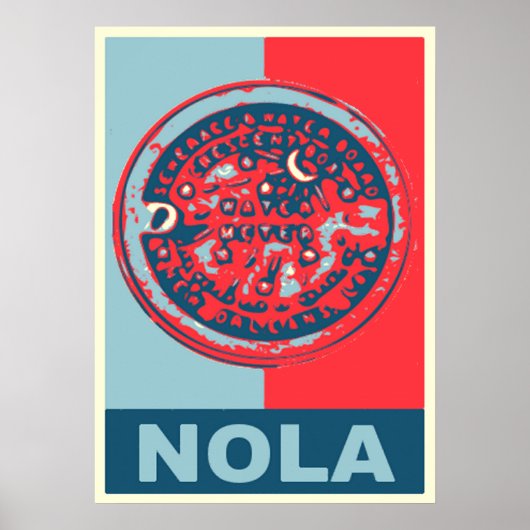 Rode en blauwe NOLa-watermeter Poster (Voorkant)