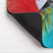 Rode en blauwe parrots drukmuizepad muismat (Hoek)