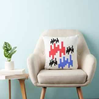 rode en blauwe pixel decoratieve kussen. kussen