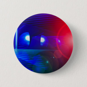 rode en blauwe politielichten ronde button 5,7 cm