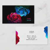 Rode en blauwe Rozen Visitekaartje (Voorkant / Achterkant)