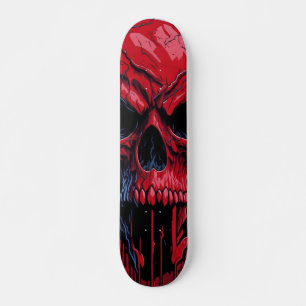 Rode en blauwe schedel - Numb-Skulls Design #2 Skateboard