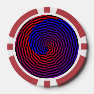 Rode en blauwe spiraal door Kenneth Yoncich Pokerchips