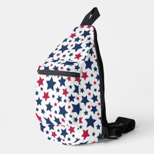 Rode en Blauwe Sterren - Amerikaans vlaggenpatroon Sling Bag