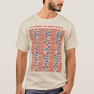 Rode en blauwe sterren en strepen T-shirt