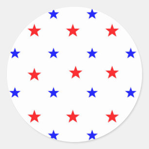 Rode en blauwe sterren - het Patroon van de hemel  Ronde Sticker