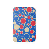 Rode en blauwe Stippen op blauw Badmat (Voorkant Verticaal)