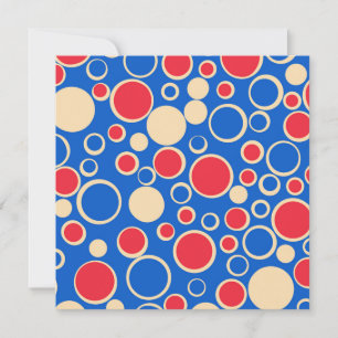 Rode en blauwe Stippen op blauw Feestdagenkaart