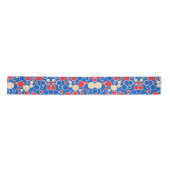 Rode en blauwe Stippen op blauw Lint (Voorkant)