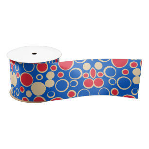 Rode en blauwe Stippen op blauw Lint
