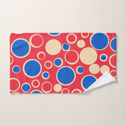 Rode en blauwe Stippen op rood Bad Handdoek (Handdoek)
