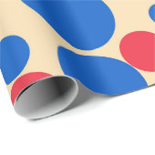 Rode en blauwe Stippen op Tan Cadeaupapier (Rol Hoek)
