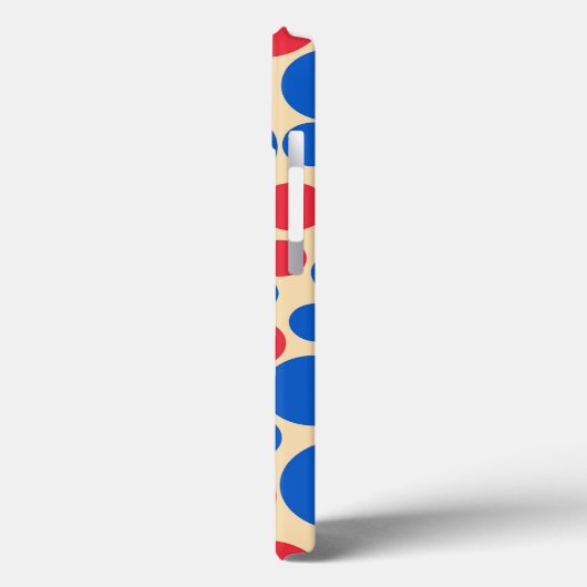 Rode en blauwe Stippen op Tan Case-Mate iPhone Case (Achterkant / Links)