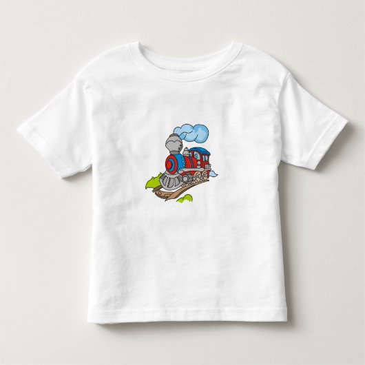 Rode en blauwe trein kinder shirts (Voorkant)