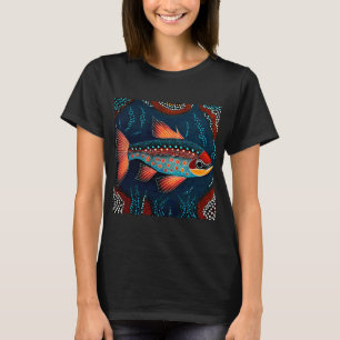 Rode en blauwe vis t-shirt