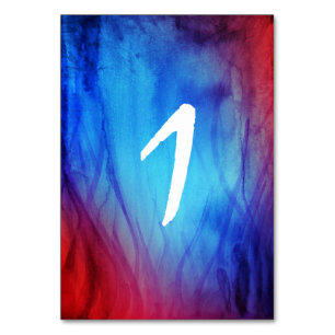 Rode en Blauwe Vlam Tafelnummer Kaart Sjabloon