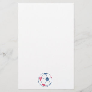 rode en blauwe voetbal krabbelgraphic briefpapier