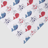 Rode en blauwe walvissen en Anchor Tissuepapier (Detail)