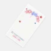 Rode en Blauwe Waterverf Firecrackers op wit Servet (Hoek)