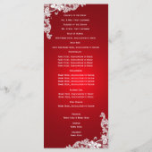 Rode en  Bloemenkant Trouwprogramma Programma (Achterkant)