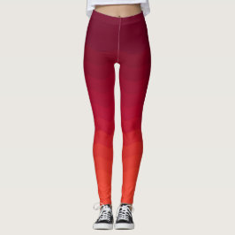 Rode en Bourgondische Ombre Waves Leggings