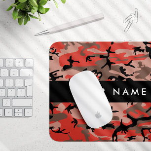 Rode en bruine camouflage Jouw naam personaliseren Muismat