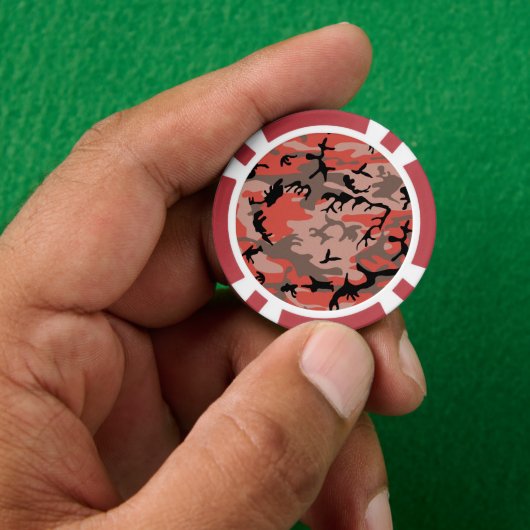 Rode en bruine camouflage, leger, leger poker chips (Hand)