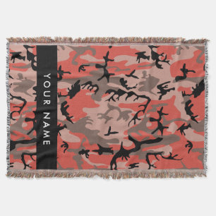 Rode en bruine camouflage Uw naam personaliseren Deken