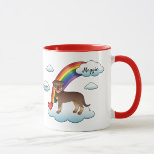 Rode En Bruine Rottweiler Mooie Hond Regenboog Her Mok