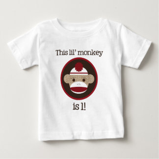 Rode en bruine sokaap: eerste verjaardag T-shirt