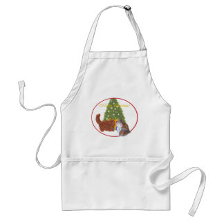 Rode en Calico Perzische Katten Kerstmis Standaard Schort