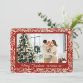 Rode en Cream  Vakantie Kaart | Landschap (Staand voorkant)