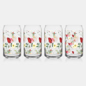 rode en crème bloemen blikvorm glas (Rechts)