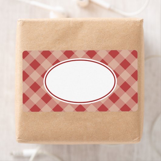 Rode en Crème Gingham Labels (Insitu)