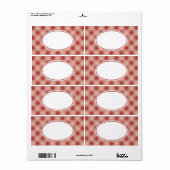 Rode en Crème Gingham Labels (Full Sheet)