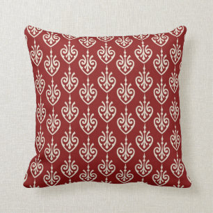 Rode en Crème Patroon Decoratiekussen Kussen