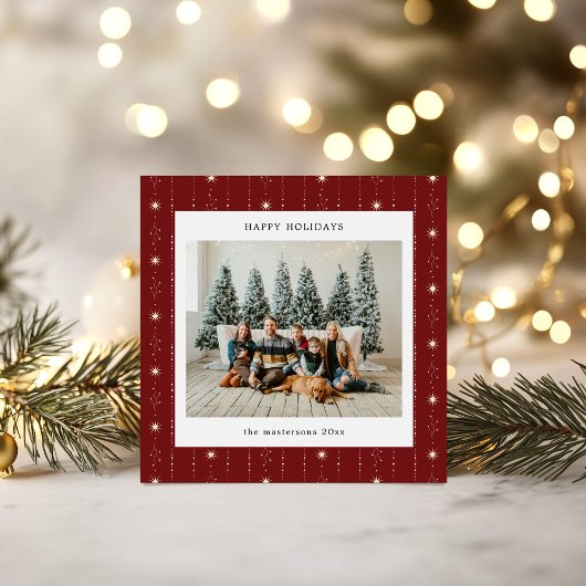 Rode en Crème Sterren Wallpaper Foto Vakantie Kaar Feestdagenkaart