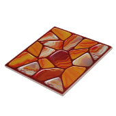 Rode en gele agaat stenen mozaïek tegeltje (Zijkant)