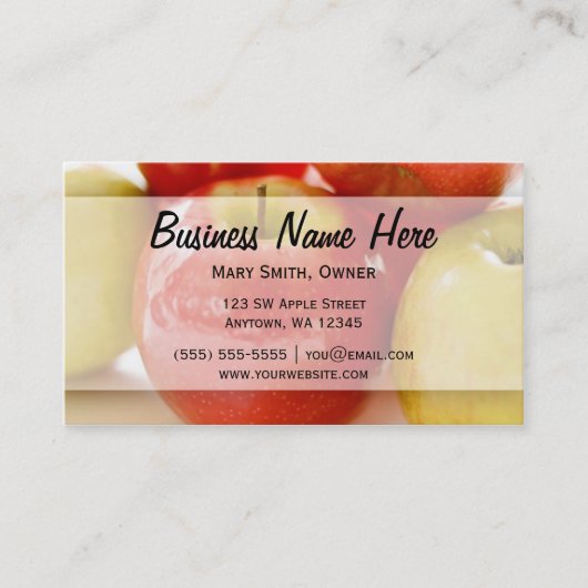 Rode en gele appels visitekaartje (Voorkant)