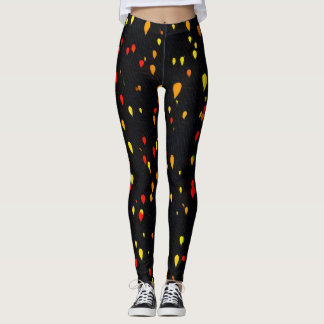 Rode en gele ballonnen zwarte achtergrond achterst leggings