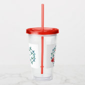 Rode en gele bloem acryl drinkbeker (Rechts)