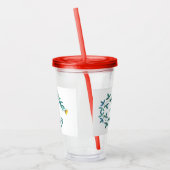 Rode en gele bloem acryl drinkbeker (Links)