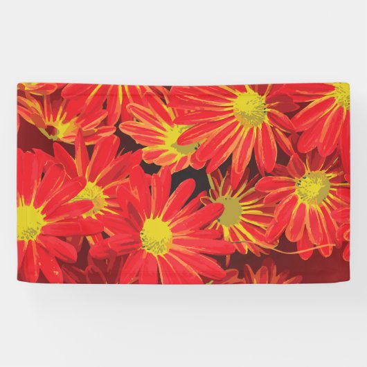 Rode en gele bloemen 1 spandoek (Horizontaal)